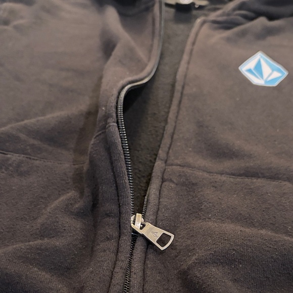 Volcom Black Hoodie with Blue Accents - Picture 5 of 7